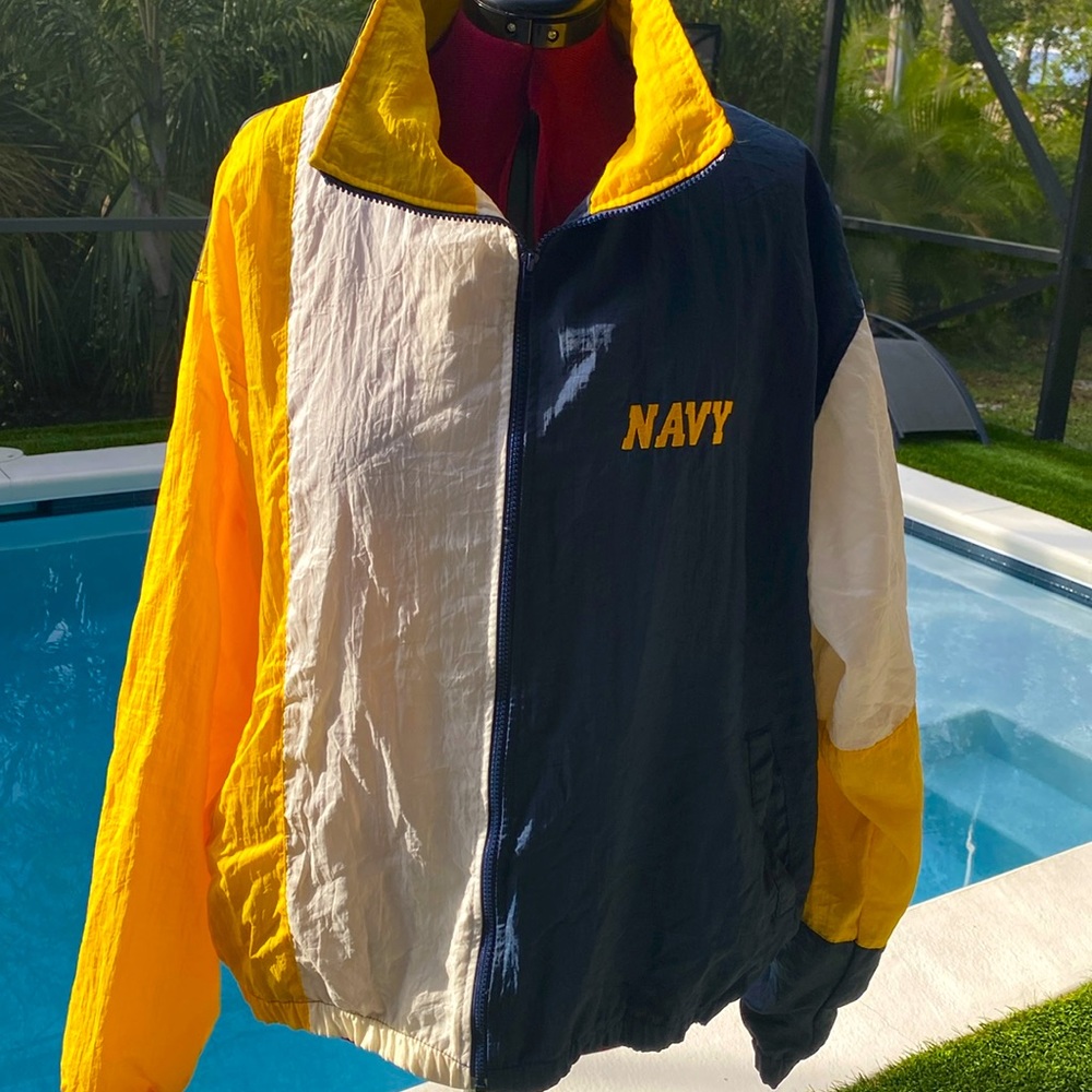 Vintage NAVY Full Zip Windbreaker |Size XXL